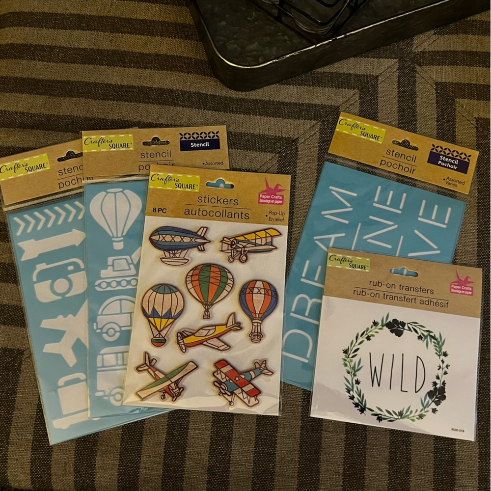 Assorted Travel Adventure Craft Stickers, Transfer and Stencils